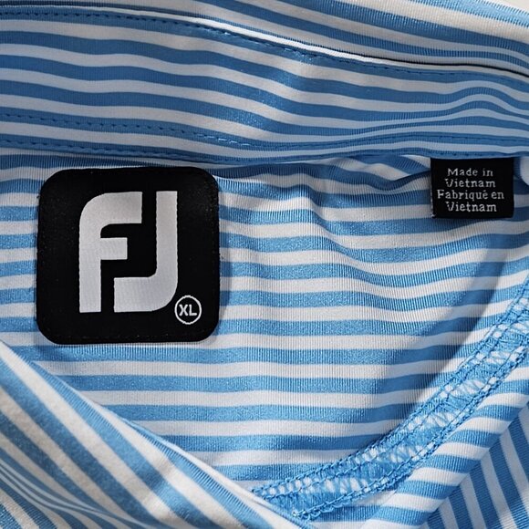 FJ FootJoy Polo Men XL Multi Striped Golf Button SS Athleisure Logo Sr Ryder Cup - Picture 3 of 15